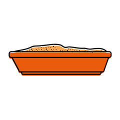 sandbox cat isolated icon vector illustration design