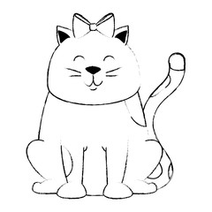 cute cat mascot character vector illustration design