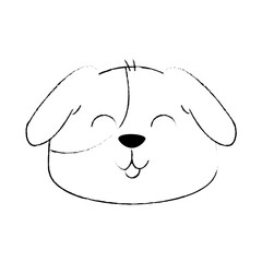 cute dog mascot head vector illustration design
