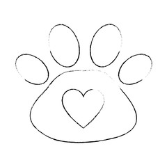 footprint paw mascot icon vector illustration design