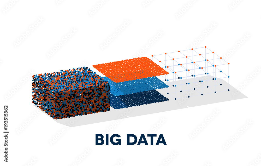 Fototapete big data illustration with structuring map reduce process