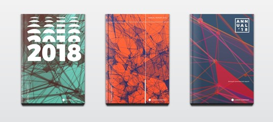 Set of corporate booklet covers or annual reports and presentation books