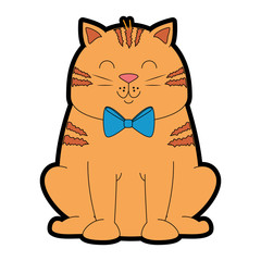 cute cat mascot character vector illustration design