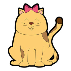 cute cat mascot character vector illustration design