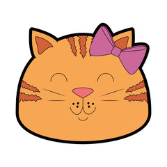 cute cat head mascot vector illustration design