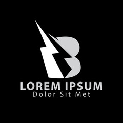 Electric B Letter Logo Template