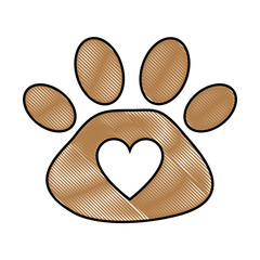 footprint paw mascot icon vector illustration design