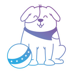 cute dog with plastic balloon mascot vector illustration design