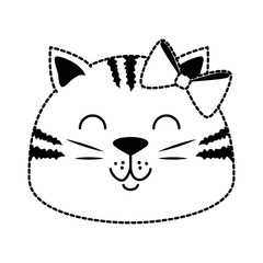 cute cat head mascot vector illustration design