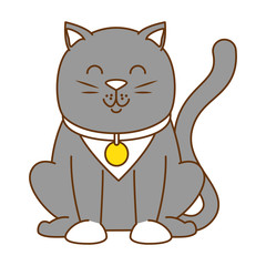 cute cat mascot character vector illustration design