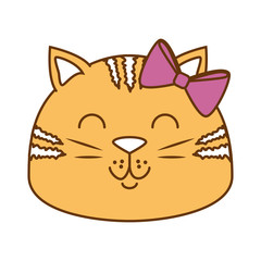 cute cat head mascot vector illustration design