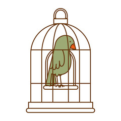 Fototapeta premium cute bird in cage vector illustration design