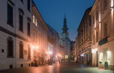 Fototapeta na wymiar Michael Gate is historical landmark of Bratislava