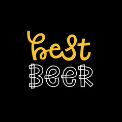 Naklejka premium Best beer hand drawn vector lettering. Template illustration for banner, poster or label, typographic design.