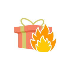 Fire Gift Logo Icon Design