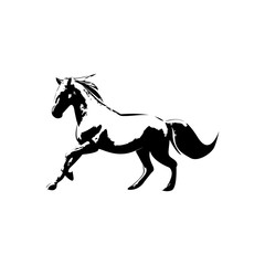 Black Horse Icon Logo. Flat logo design.