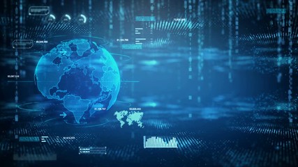 Abstract dark background with global world and dot lighting for cyber technology futuristic concept blur and grain processed  - Powered by Adobe