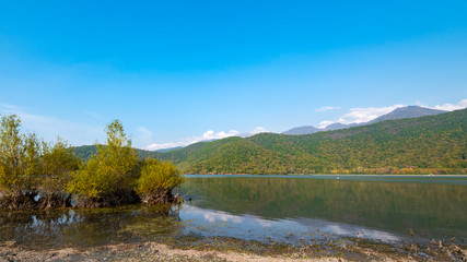 An old lake in a mountainous area