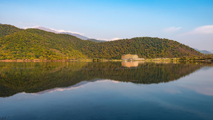 An old lake in a mountainous area
