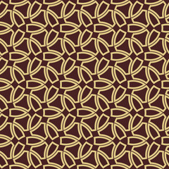 Seamless brown and golden background for your designs. Modern ornament. Geometric abstract pattern