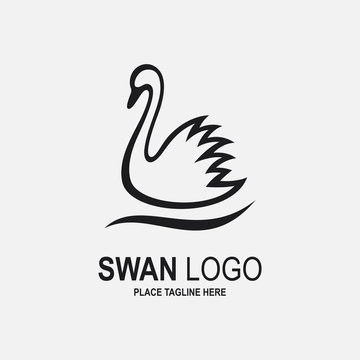 Black swan icon isolated on white background
