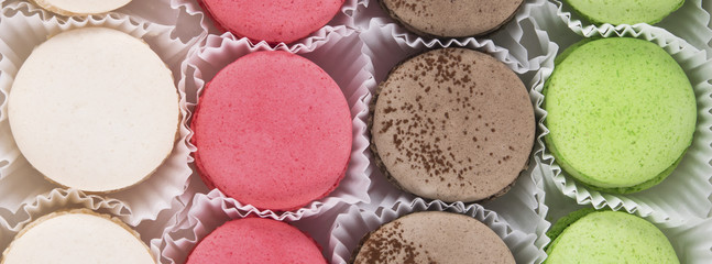 background of delicious crispy cookies in a close-up box