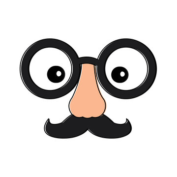 funny fake mask made of glasses mustache and nose vector illustration
