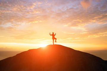 silhouette of business man