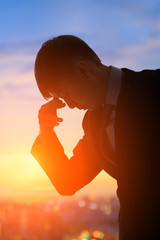 silhouette of business man