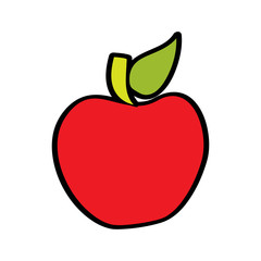 red fruit tasty apple delicious food vector illustration
