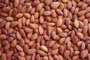 Oblong almond grains.