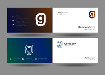 Letter G logo icon with business card vector template.