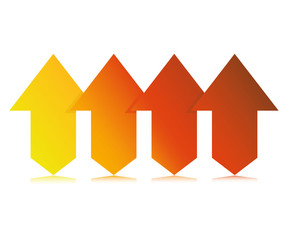 red arrow process and step diagram