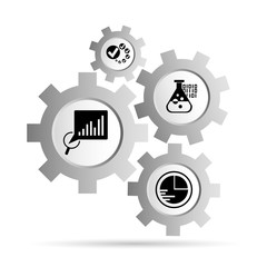 data analytics concept icons in gear diagram