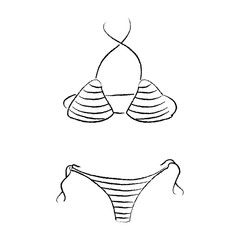 bikini swimsuit female summer accessory vector illustration sketch design