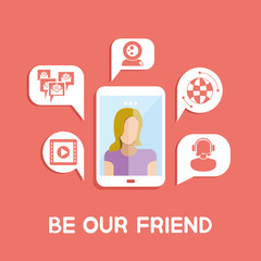 be our friend and contact concept