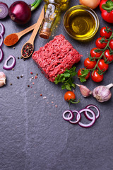 Beef minced with spices and vegetables