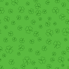 Naklejka premium green shamrocks background. vector seamless pattern. patrick background. St. Patrick's Day. Vector illustration