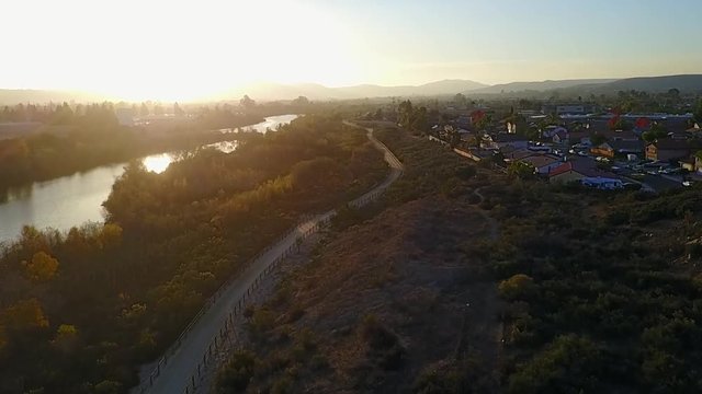 Santee, CA - Walker Preserve Trail - Drone Video. Aerial Video of Walker Preserve Trail in Santee is an easy 2.5 mile out and back section of the San Diego River Trail.