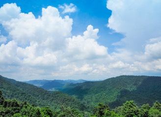 Landscape mountain with cloudy sky. National park in Thailand.