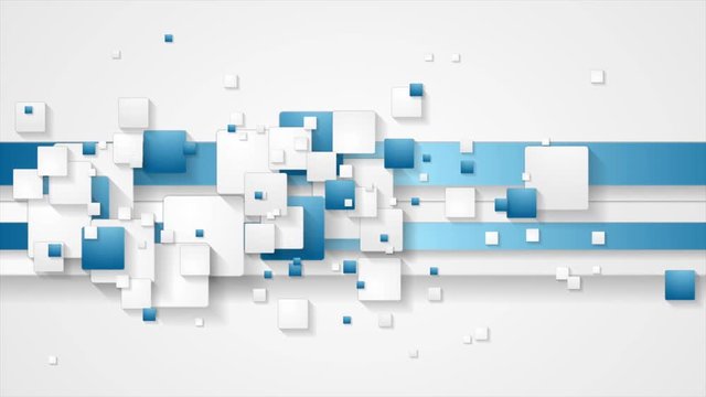 Abstract blue and grey tech motion background with squares. Seamless loop. Video animation Ultra HD 4K 3840x2160