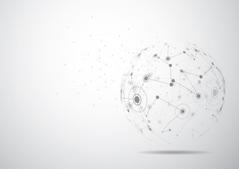 Global network connection. World map point and line composition concept of global business. Vector Illustration