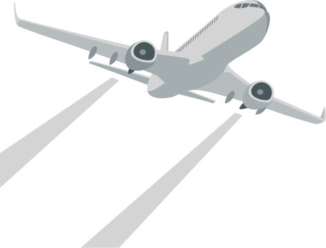 Fototapeta passenger plane vector illustration flat style  front