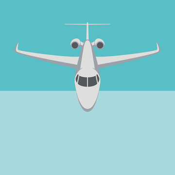passenger plane vector illustration flat style  front