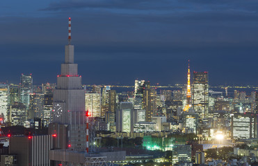 Naklejka premium 東京夜景 六本木・虎ノ門方面 東京タワー
