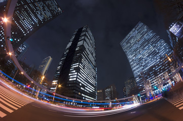 東京　新宿　夜景　超ワイド　フィシュアイ撮影