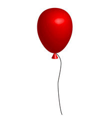 realistic red balloon on white background. 3d red balloon. 3d balloon sign. fastive red balloon
