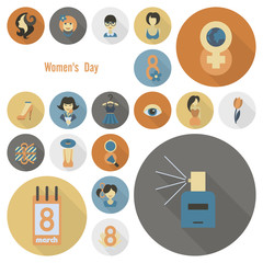 Womans Day Icon Set