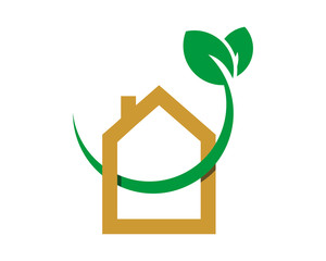 green sprout house housing home residence residential real estate image vector icon