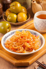 Chinese seafood cuisine. Jellyfish salad        